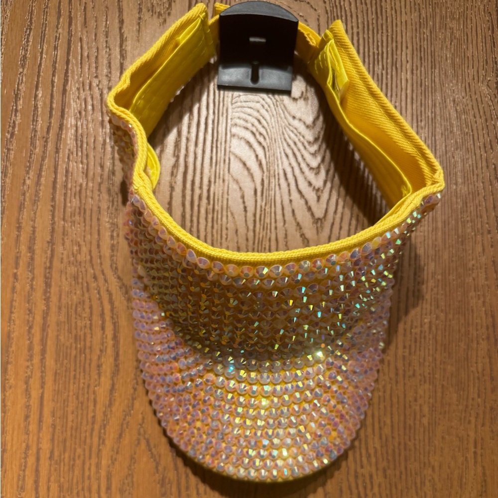 Yellow Rhinestone Sun  Visor - Picture 2 of 6